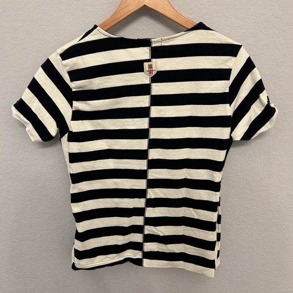 Black and White Striped Short Sleeve Tee - Picture 5 of 6
